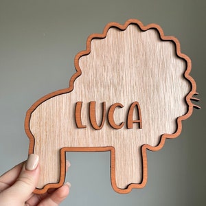 Personalised Lion Nursery Decor: Safari Animal Door Sign