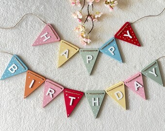 Happy birthday bunting reusable Rainbow banner personalised birthday garlands Rainbow party decorations 1st birthday banner baby gift