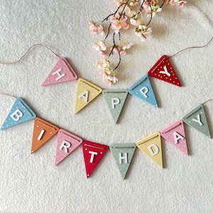 Happy birthday bunting reusable Rainbow banner personalised birthday garlands Rainbow party decorations 1st birthday banner baby gift image 3