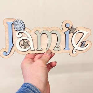 Personalisierte Spielzeugkiste Zeichen Holzbuchstaben Safari Spielzeugkiste Schild Kinder Namen Schild Safari Kinderzimmer Dekor Kinder Türschild Spielzeugkiste Dekoration Name Under the sea