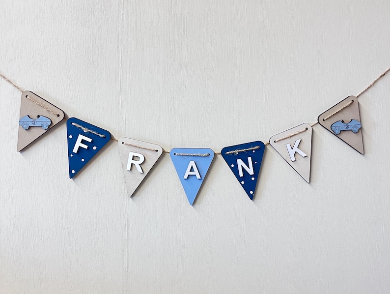 car nursery decor for boy playroom car decal for kid bedroom car garland wooden banner