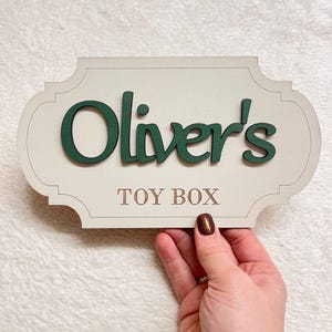 Personalised Toy Box Sign Girl Nursery Name Plaque wooden letters for toy box baby name sign nursery decor kids room sign toy box decoration Dark green