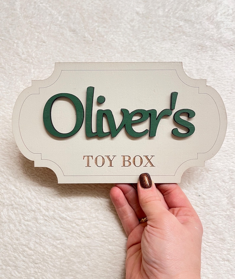 Personalised Toy Box Sign Girl Nursery Name Plaque wooden letters for toy box baby name sign nursery decor kids room sign toy box decoration Dark green