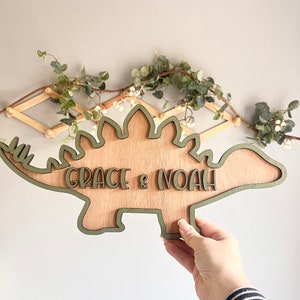 Large Dinosaur door sign 40cm Personalised name letter
