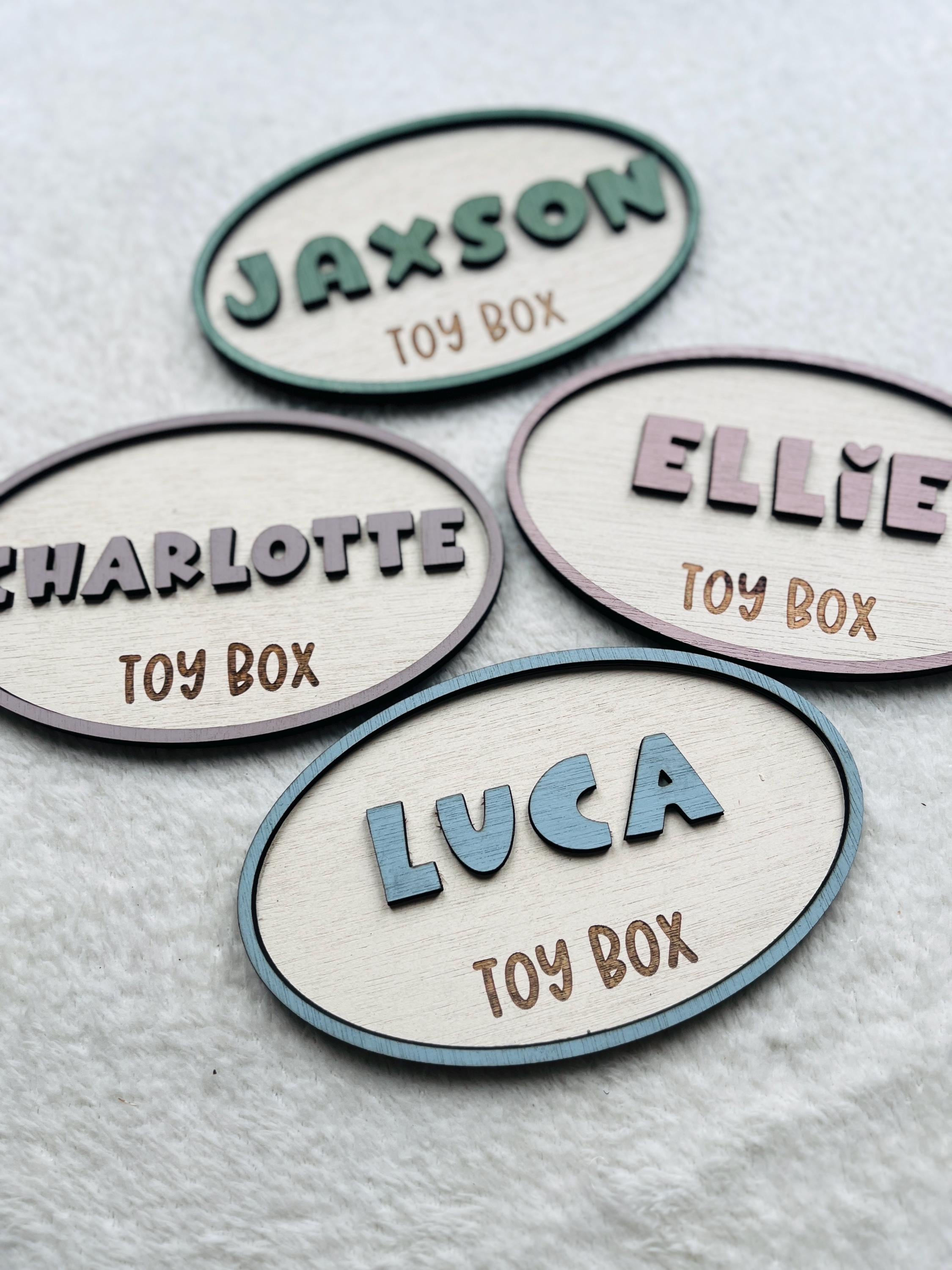 Personalised Wooden Toy Box Name Sign Boy Nursery Decor Custom Storage ...