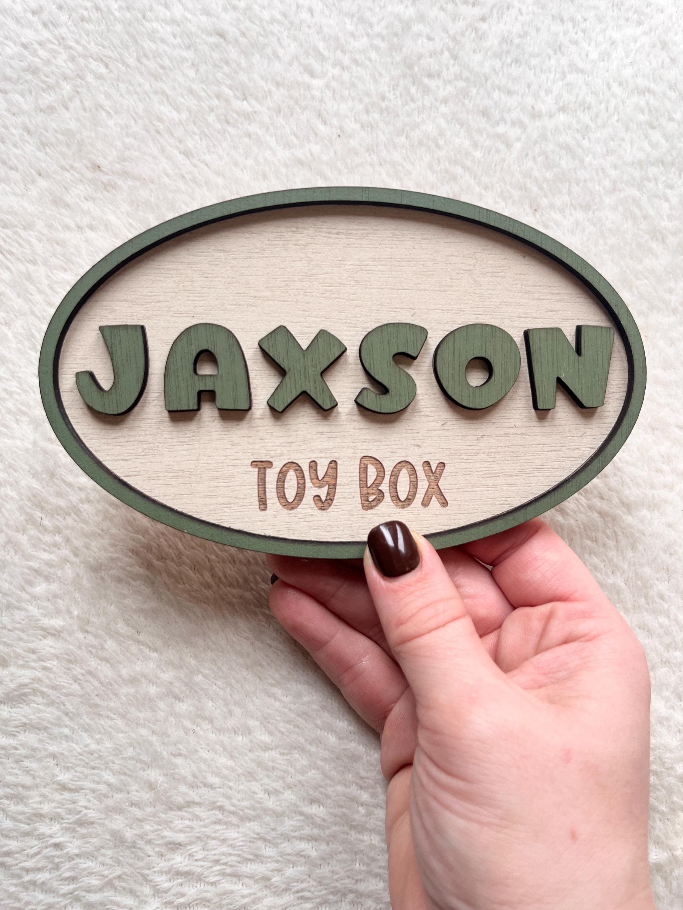 Personalised Wooden Toy Box Name Sign Boy Nursery Decor Custom Storage ...