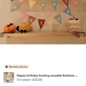 Happy birthday bunting reusable Rainbow banner personalised birthday garlands Rainbow party decorations 1st birthday banner baby gift image 5