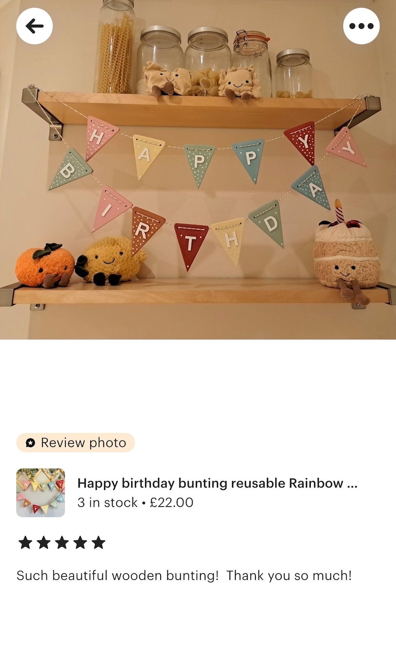 Happy birthday bunting reusable Rainbow banner personalised birthday garlands Rainbow party decorations 1st birthday banner baby gift image 5