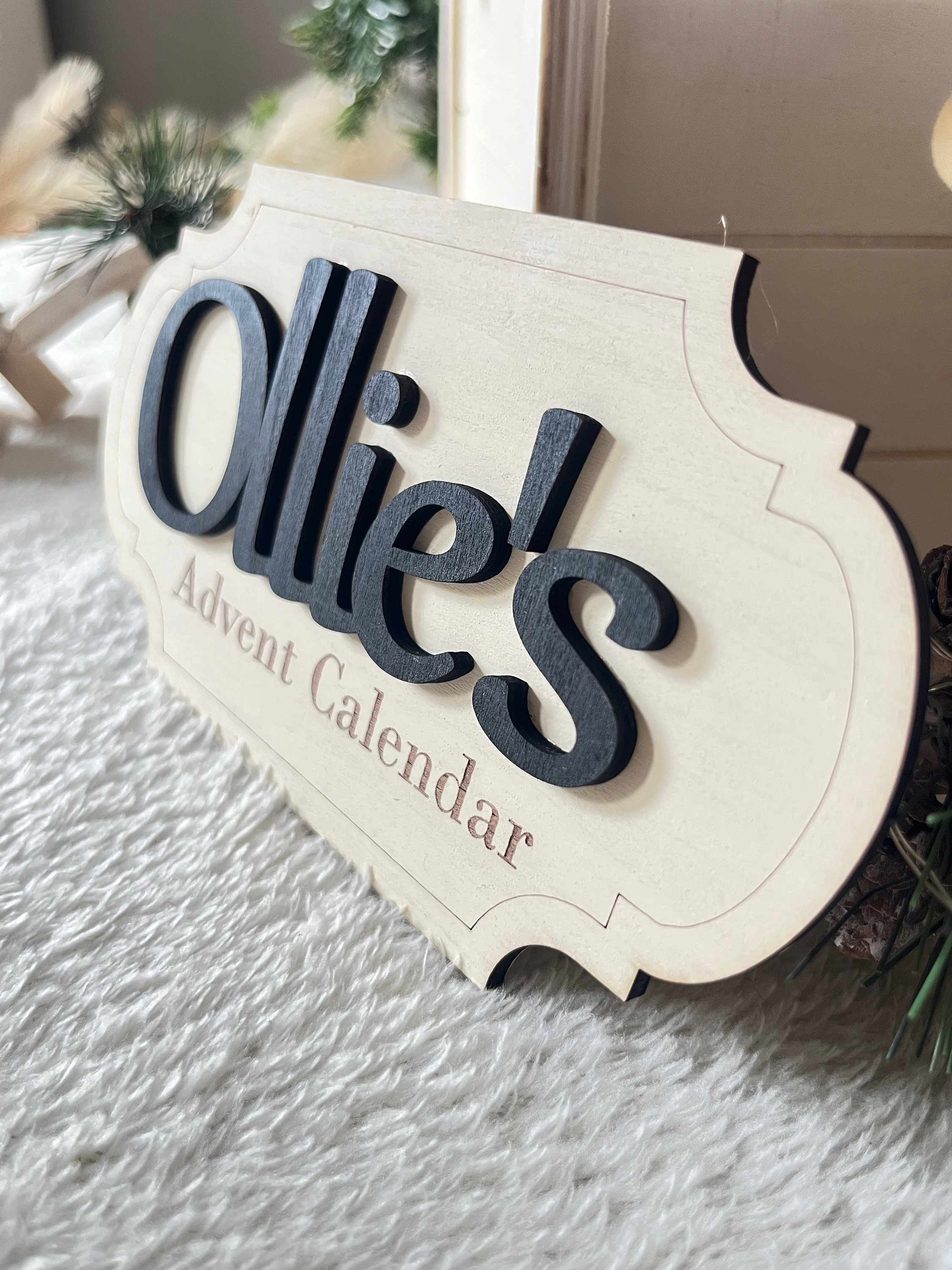 Christmas Eve Box Plaque Xmas Eve Box Ideas Personalised Name Sign for Girl  Engraved Wooden Name Keepsake Gift Box for Kids Crate Sign