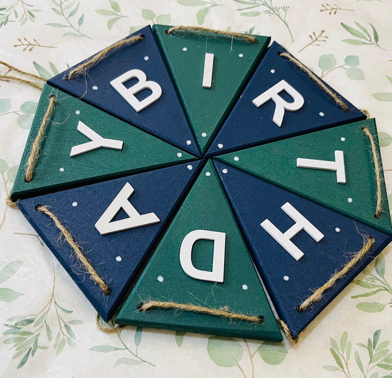 Boys Reusable happy birthday bunting Birthday decorations party decorations green boys birthday party birthday garlands Happy birthday sign Green/Navy