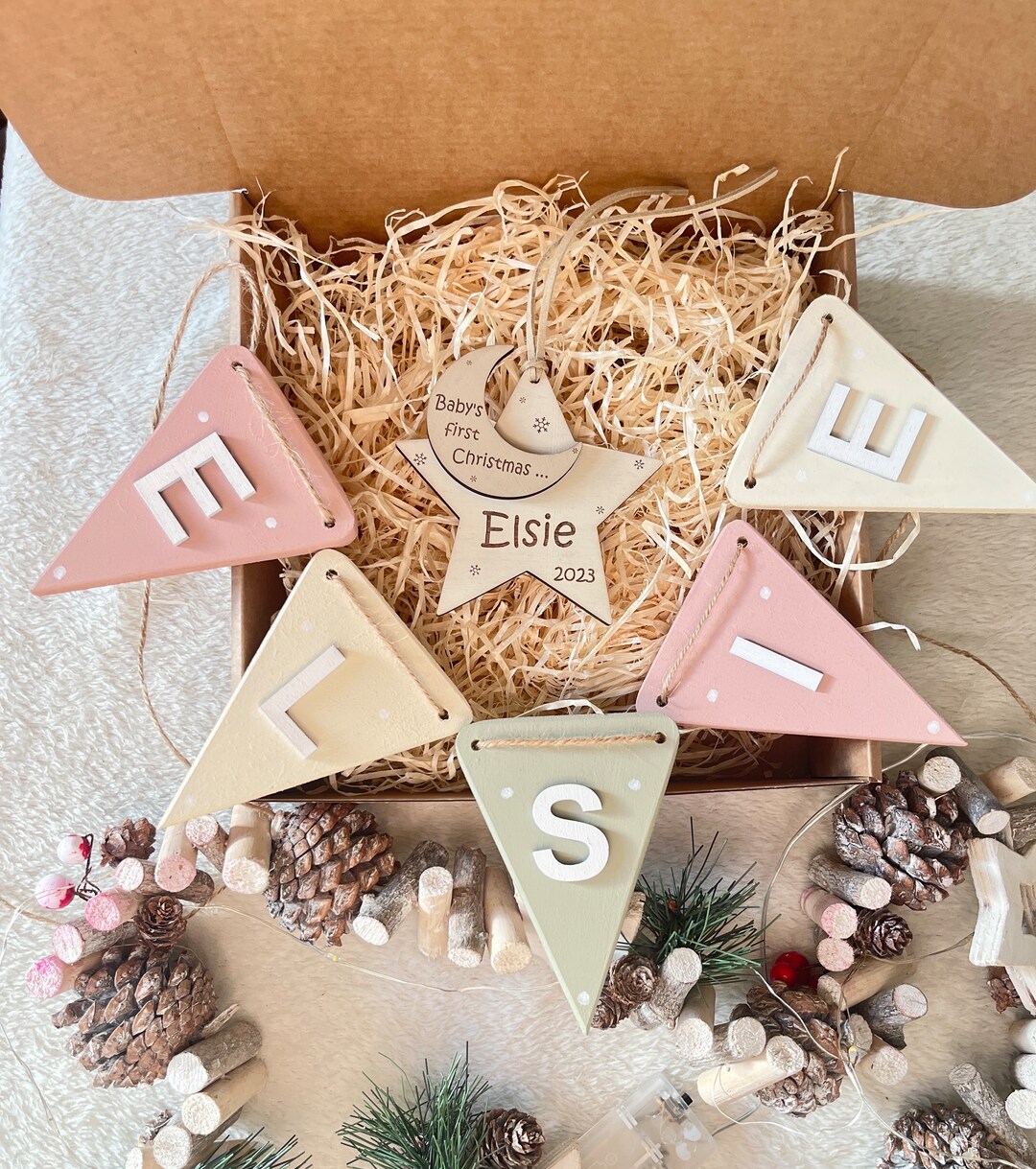 Baby's First Christmas Gift Set for New Baby Hamper Girl Etsy UK