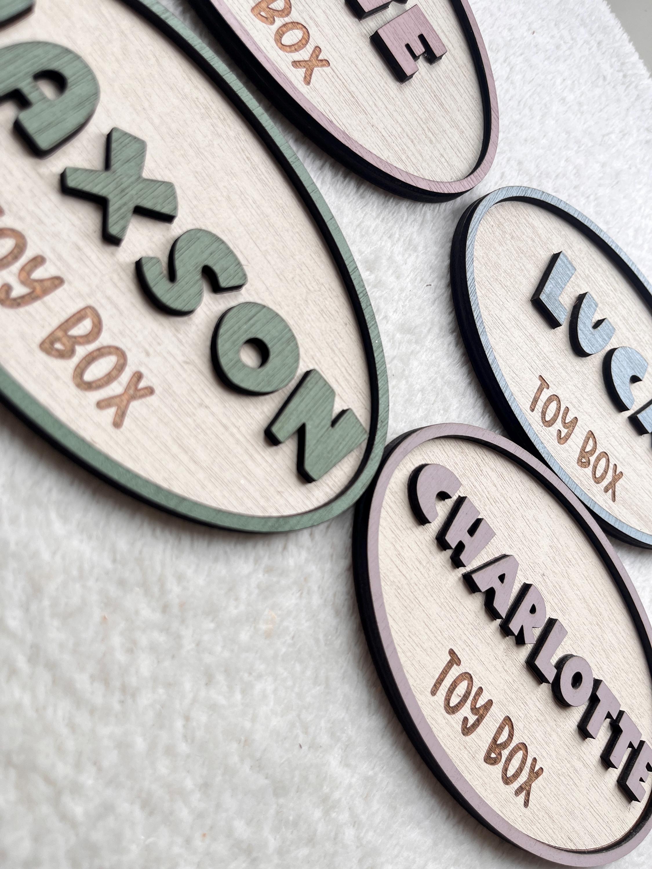 Personalised Wooden Toy Box Name Sign Boy Nursery Decor Custom Storage ...