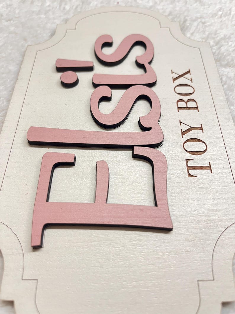 Personalised Toy Box Sign Girl Nursery Name Plaque wooden letters for toy box baby name sign nursery decor kids room sign toy box decoration image 10