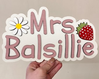 Teacher gift for end of term gift from child personalised classroom Door Plaque school custom thank you gift for teacher wooden door sign