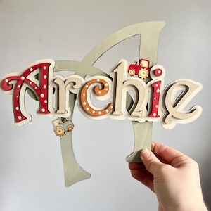Personalised Farm Nursery Name Sign: Tractor Decor, Baby Room Plaque - Available In More Themes