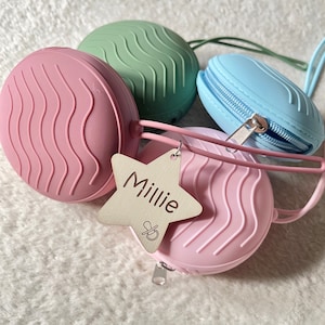 Portachupetes personalizado para bolso Contenedor para chupetes Caja para chupetes Portachupetes de silicona para bebé niño Estuche para chupete personalizado para niña