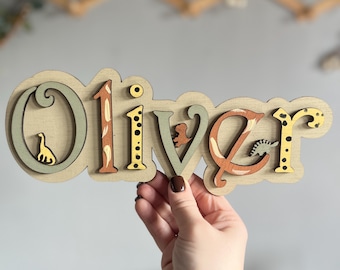 Dinosaur Toy Box Sign Personalised Wooden Dino Nursery Decor Boys name Plaque for storage box Custom Toy box name sign decoration