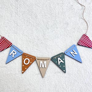 Wooden Circus Garland: Personalised Nursery Decor, Colourful Name Bunting