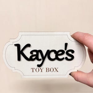 Personalised Toy Box Sign Girl Nursery Name Plaque wooden letters for toy box baby name sign nursery decor kids room sign toy box decoration Black