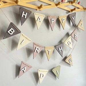 Happy birthday sign bunting girls neutral