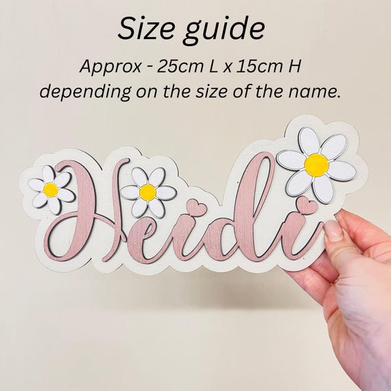 Houten naamplaatjes voor kinderkamer, op maat gemaakte houten bord voor bebies, gepersonaliseerde naamplaatje, kinderkamer, decoratie, handgemaakte borden en plaquettes, wanddecoraties (35 cm, roze