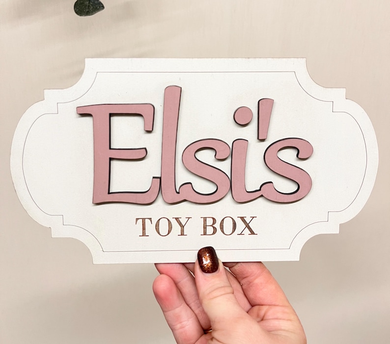 Personalised Toy Box Sign Girl Nursery Name Plaque wooden letters for toy box baby name sign nursery decor kids room sign toy box decoration image 3