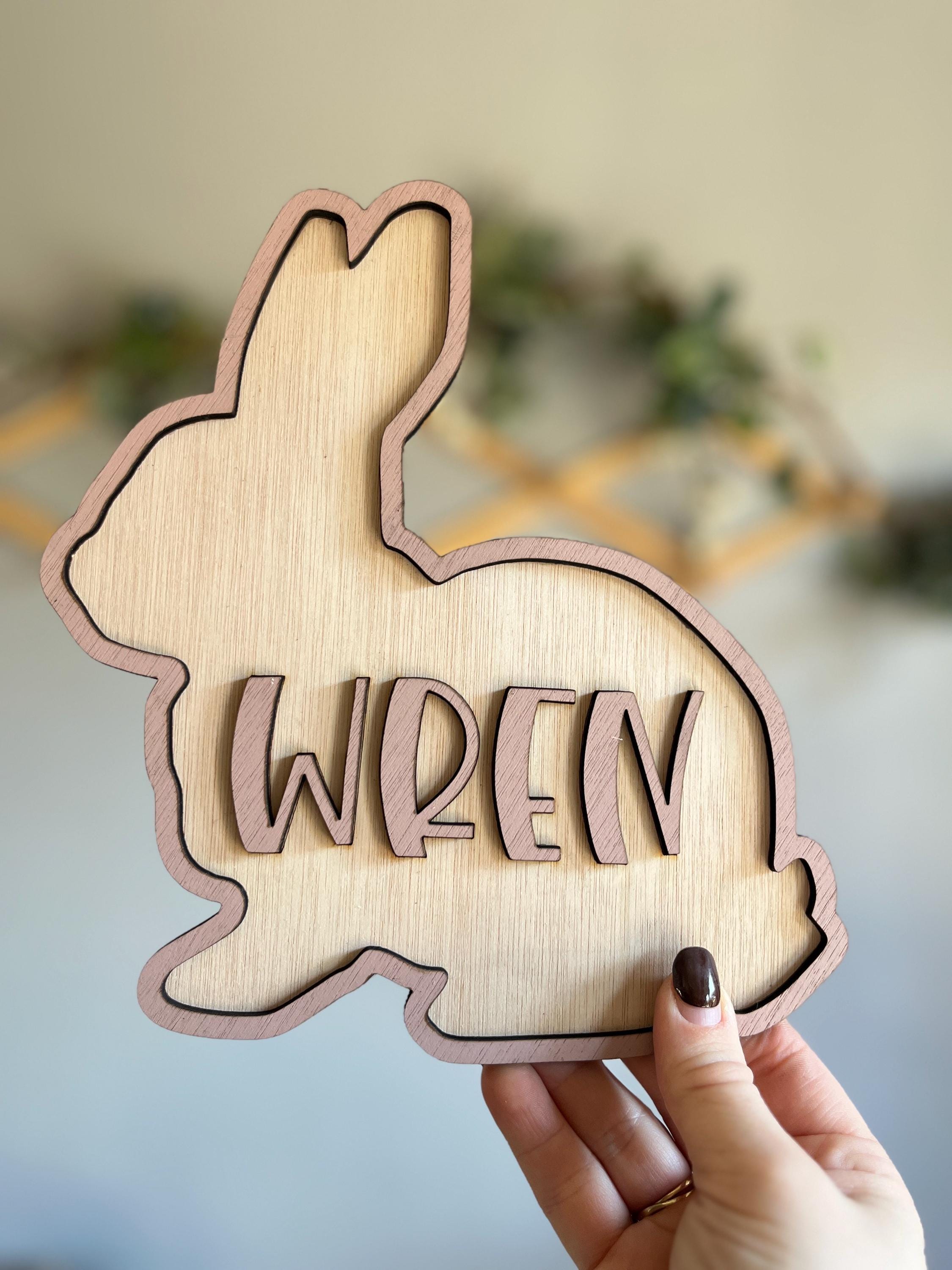 Name Sign For Rabbit Bunny Name Door Sign Bunny Rabbit Nursery Decoration Baby Wall Decor ...