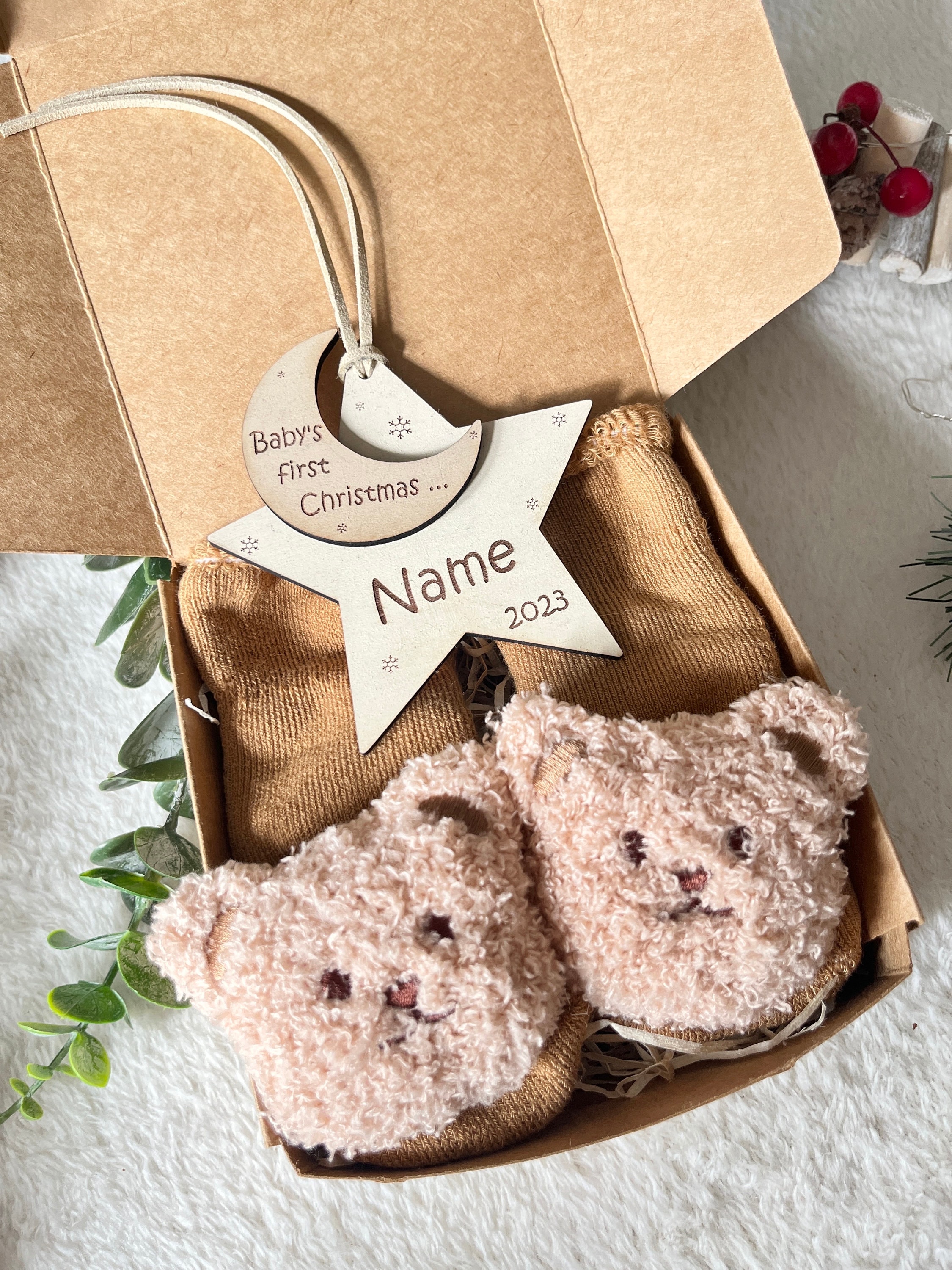Baby&#39;s first Christmas gift box for baby Christmas gift for baby Christmas bauble Christmas tree bauble gift for new mum and dad baby gift