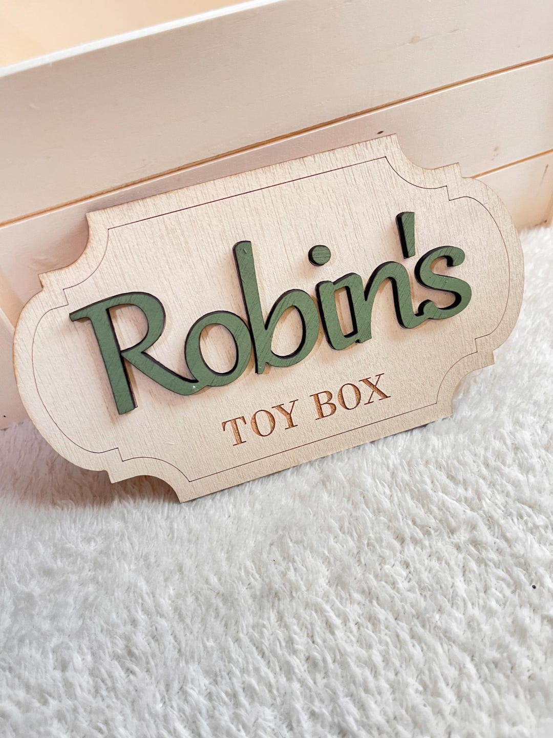Personalized Wooden Toy Box Name Sign: Nursery Decor - Etsy