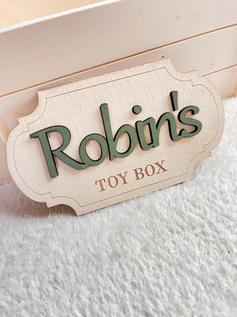 Girls Toy box name sign for kids Toy box plaque for decoration