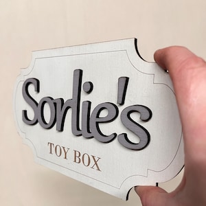 Personalised Toy Box Sign Girl Nursery Name Plaque wooden letters for toy box baby name sign nursery decor kids room sign toy box decoration image 8
