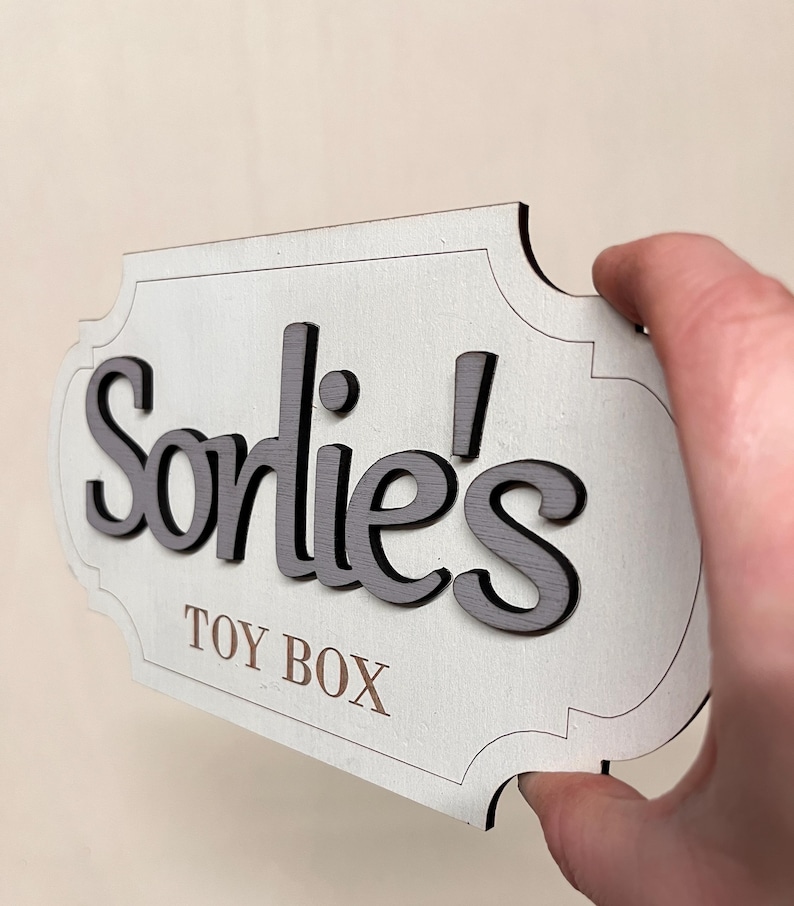 Personalised Toy Box Sign Girl Nursery Name Plaque wooden letters for toy box baby name sign nursery decor kids room sign toy box decoration image 8