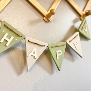 Boys Reusable happy birthday bunting Birthday decorations party decorations green boys birthday party birthday garlands Happy birthday sign image 6