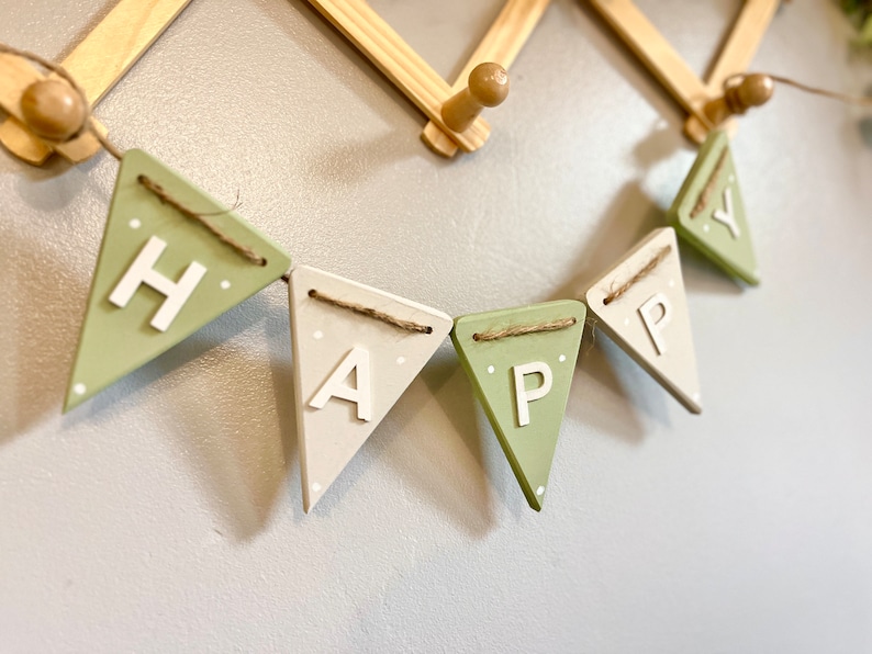 Boys Reusable happy birthday bunting Birthday decorations party decorations green boys birthday party birthday garlands Happy birthday sign image 6