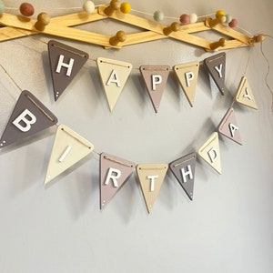 Happy birthday bunting neutral reusable Birthday party decorations