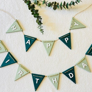 Boys Reusable happy birthday bunting Birthday decorations party decorations green boys birthday party birthday garlands Happy birthday sign