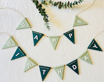 Jongens Herbruikbare gelukkige verjaardag slinger Verjaardagsdecoratie feestversiering groene jongens verjaardagsfeestje verjaardagsslingers Happy birthday sign