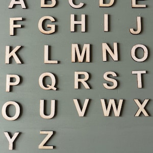 Pequeñas letras de madera Letras pequeñas de mdf de 3 cm para álbum de recortes Letra de madera para caja de juguetes Suministros de elaboración para letras artesanales de otoño para nombre