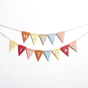 Happy birthday bunting reusable Rainbow banner personalised birthday garlands Rainbow party decorations 1st birthday banner baby gift image 1