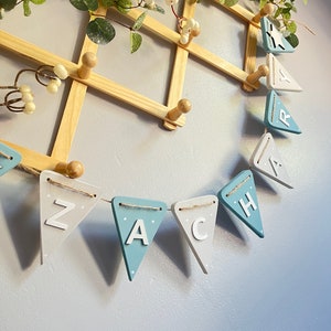 Nursery bunting personalised boys bunting baby nursery garland wooden baby wall art nursery decor handmade banners gift for boys nursery image 2