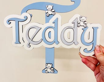 Letrero personalizado con el nombre del osito de peluche para la habitación del bebé: Decoración para la habitación del bebé