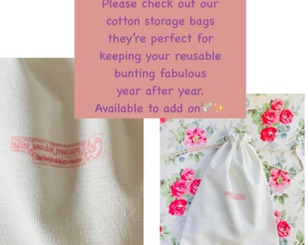 Cotton Storage bags to store reusable bunting| cotton bag| storage sack|white bags|