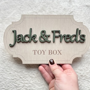 Letrero de madera grande con nombre para caja de juguetes de bebé, decoración personalizada para dormitorio infantil, letras de madera personalizadas para letrero de caja de juguetes de guardería de bebé