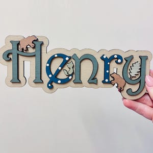 Personalisierte Spielzeugkiste Zeichen Holzbuchstaben Safari Spielzeugkiste Schild Kinder Namen Schild Safari Kinderzimmer Dekor Kinder Türschild Spielzeugkiste Dekoration Name Forest/woodland