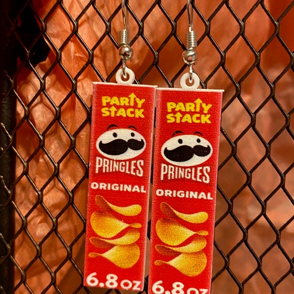 Pringles Dangle Earrings - Who Loves some Pringles? Fun Funky Food Pringles Chips