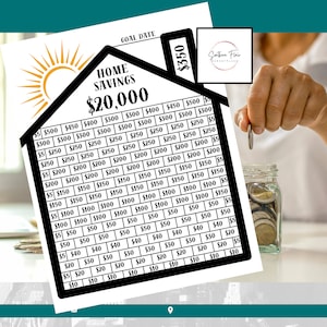 Save 10000 Dollars for your Dream Home - Printable Savings Challenge or tracker