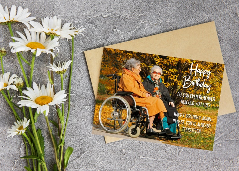 Happy Birthday Card for Elderly Friend Funny Snarky Etsy
