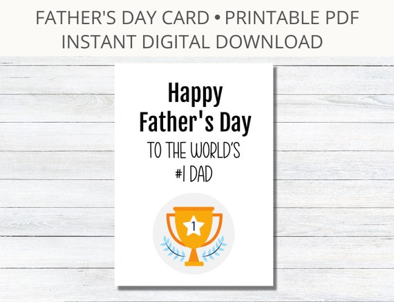 Printable Father's Day Card Instant Digital Download PDF - Etsy