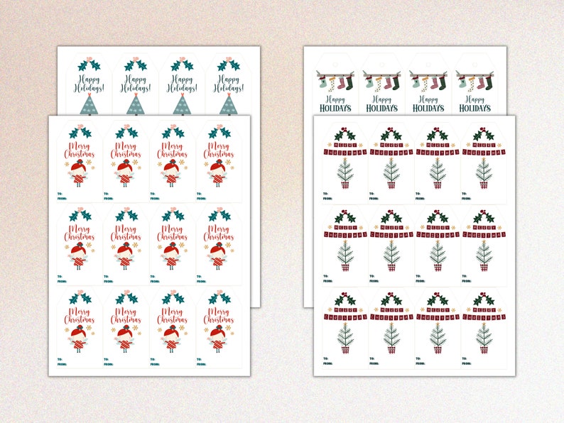 Christmas Gift Tags Printable PDF Instant Digital Download - Etsy