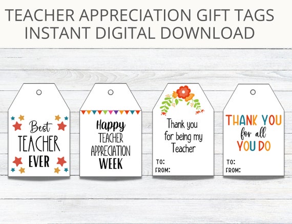 Happy Teacher Appreciation Week Tag, Printable - My Party Design